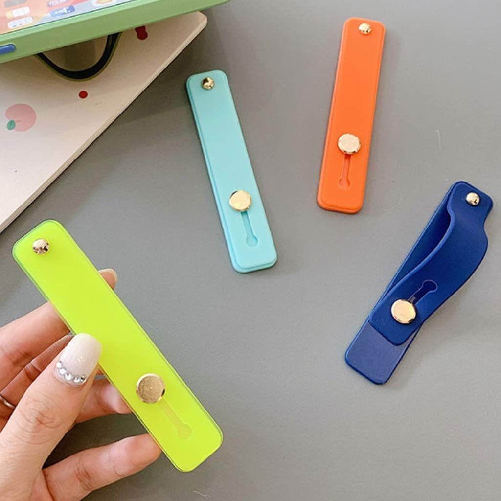 Mobile Phone Holder Candy Color Push-pull Finger Holder Handle Silicone Wristband Type Universal Mobile Phone Holder(Gray)