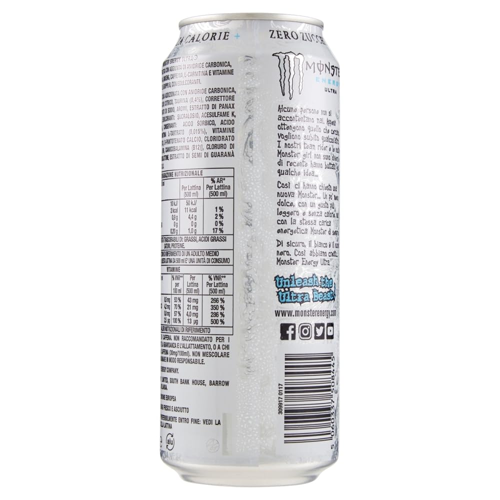 Italian Gourmet Energy Drink Ultra 48 x 500 ml – Koffeinhaltiges, kohlensäurehaltiges Erfrischungsgetränk, zuckerfrei, Vorratspack für Alltag, Büro & unterwegs + Italian Gourmet Polpa