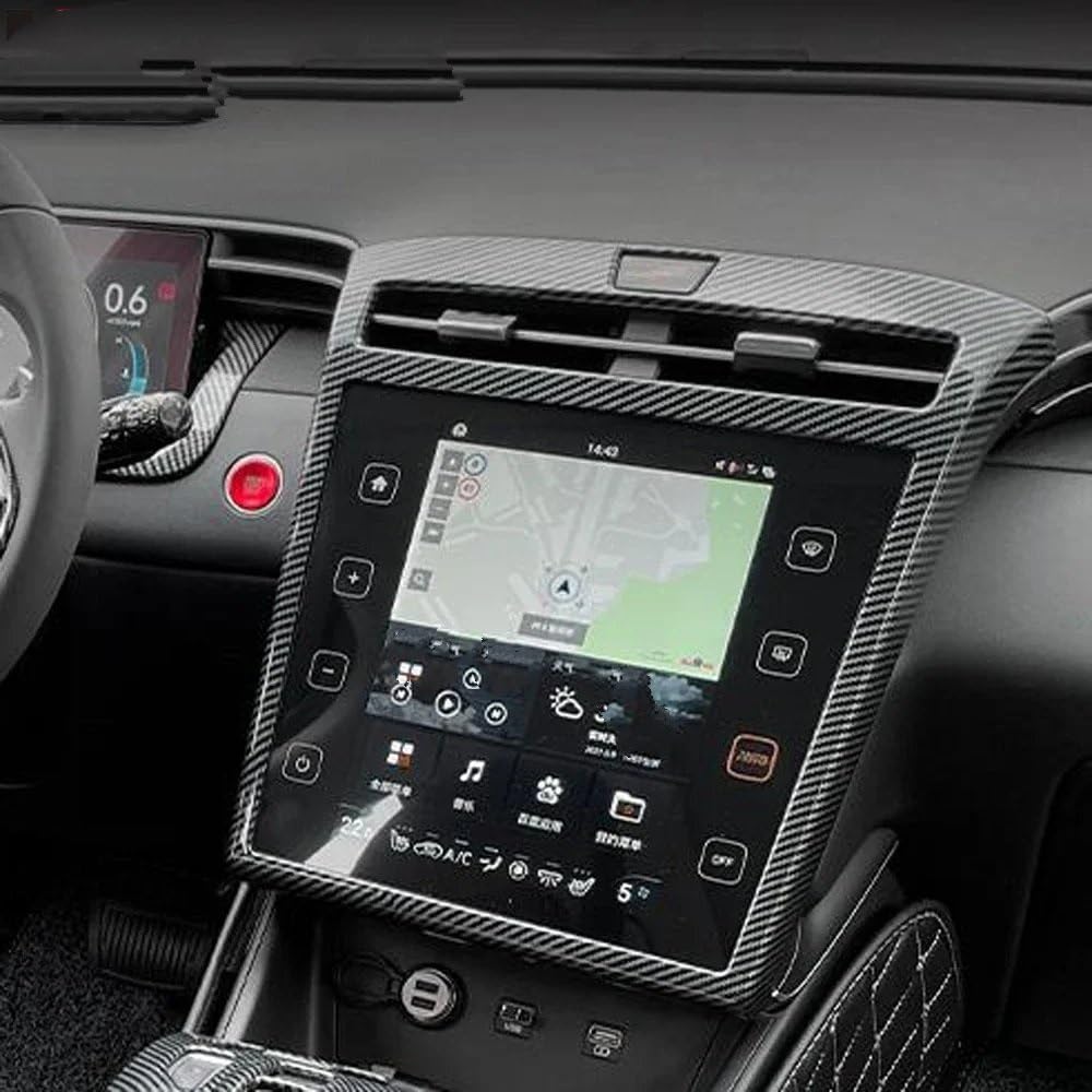 Garniture Intérieure En Fibre De Carbone – Pour Hyundai Tucson NX4 2021-2024, Console Centrale, Noir, Brillant