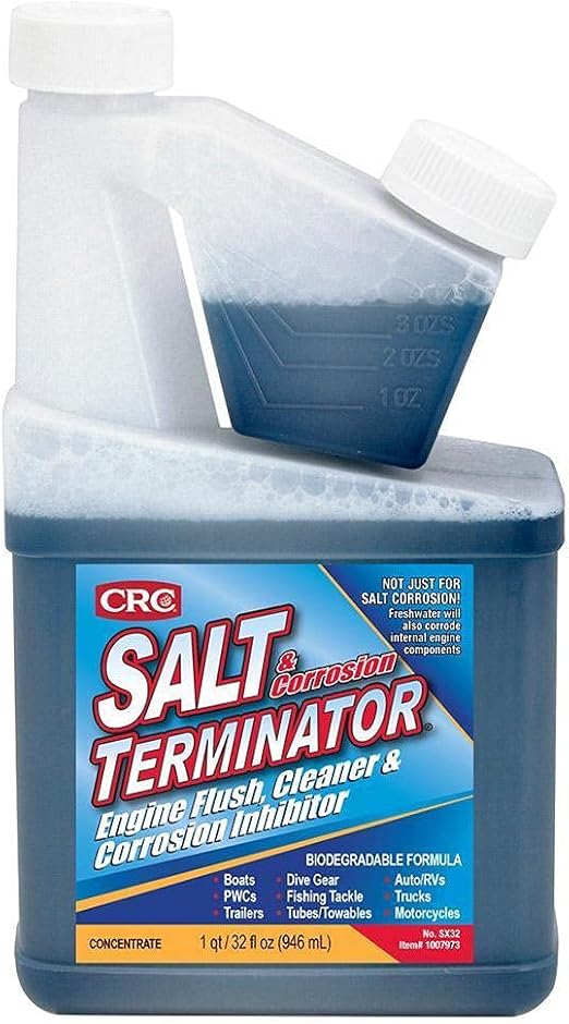 CRC Salt Terminator Engine Flush, Cleaner & Corrosion Inhibitor SX32 – 32 Fl. Oz., Engine Flush Cleaner for Cooling Systems, Trucks, and Marine Engines