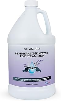 Steam & Go Demineralized Water Cleaning Solution for Floor & Multi-Surface Steam Cleaners - Compatible for All Steam Mops - Lavender Scent, 128 oz