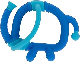 Nuby Baby Teething Toy - Soft BPA Free Easy Grip - 3+ Months - Geo Zoos Elephant