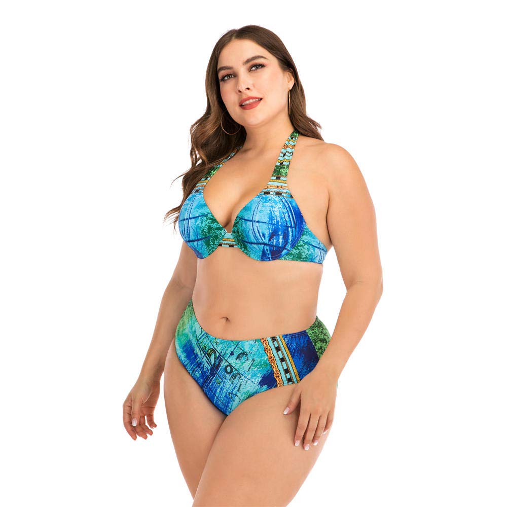 Elegancka i amerykańska odzież surfingowa bez rękawów, krem przeciwsłoneczny damski, moda kąpielowa, hot spring strój do nurkowania, kostium kąpielowy (niebieski3 4XL)