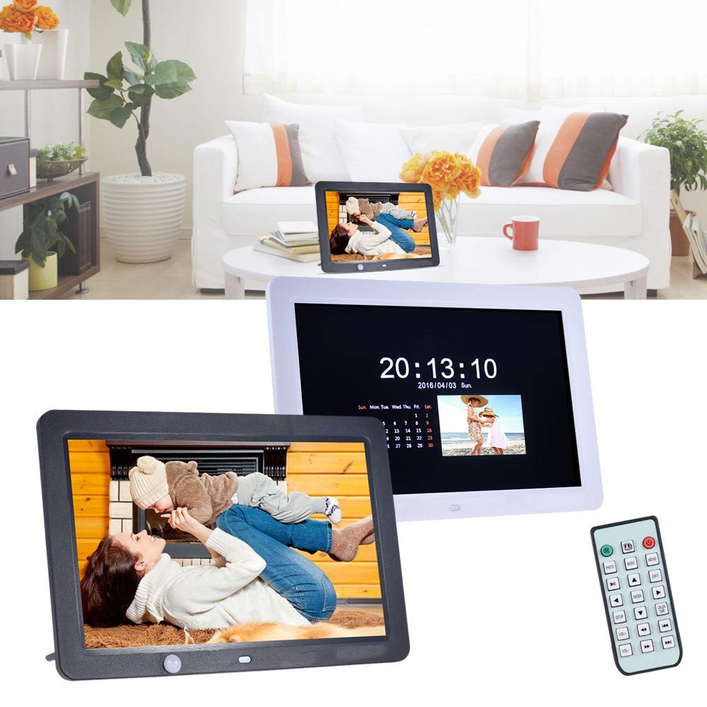 Monitor o wysokiej rozdzielczości 12 cali 1280 x 800 z kalendarzem, budzikiem, MP3, zdjęciem, odtwarzaczem wideo z pilotem zdalnego sterowania, prezent dla przyjaciół rodziny