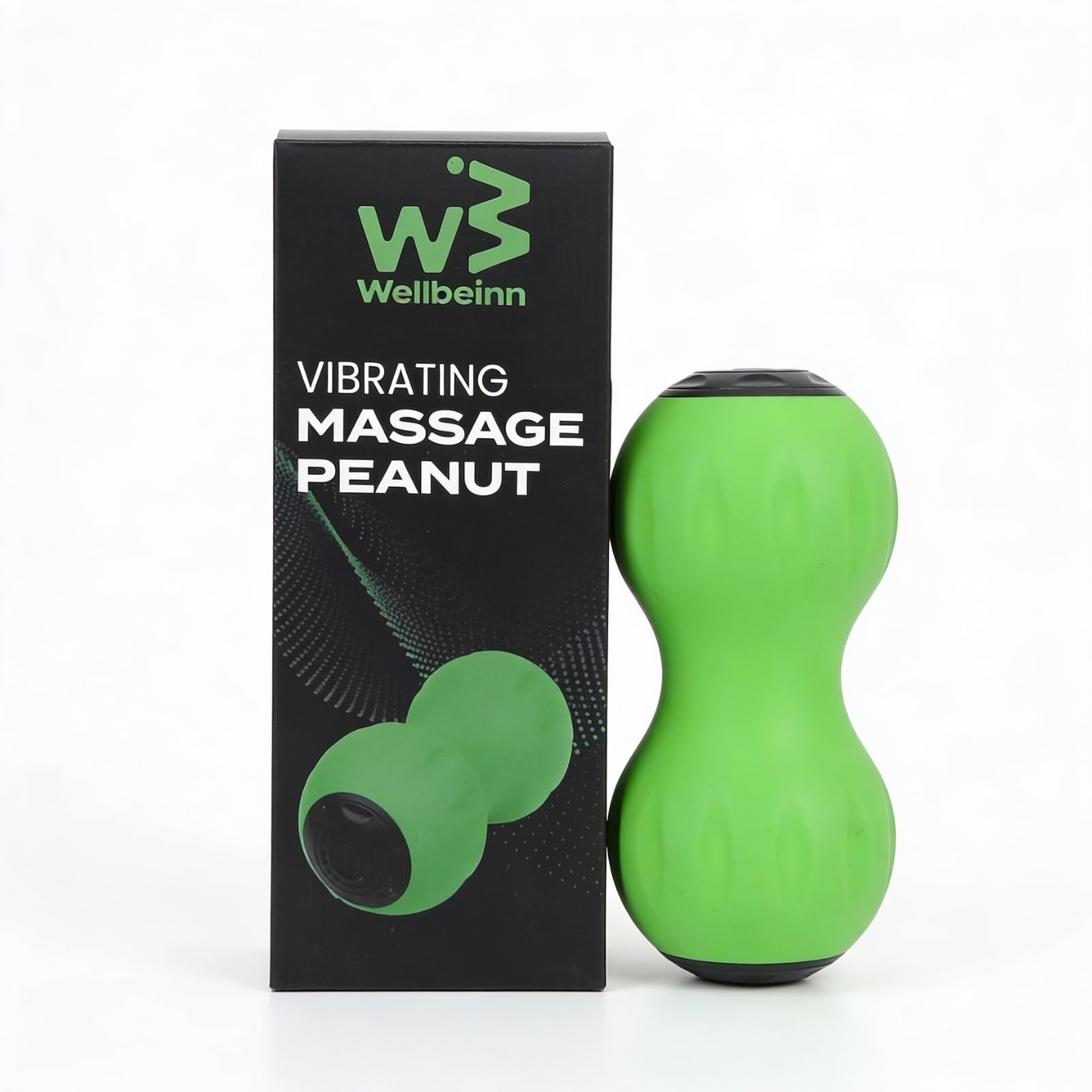 WELLBEINN Rollinn Peanut | Masajeador Vibratorio en Forma de Cacahuete | Para Espalda, Cuello y Gemelos | Vibración Ajustable | Alivio de Tensión Profunda | Compacto y Portátil