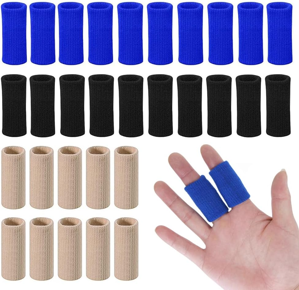 Sweet sevenSweet seven 30Pcs Finger Arthritis Sleeves - Joint Pain Relief & Support for Trigger Finger, Breathable Elastic Thumb Splint Brace