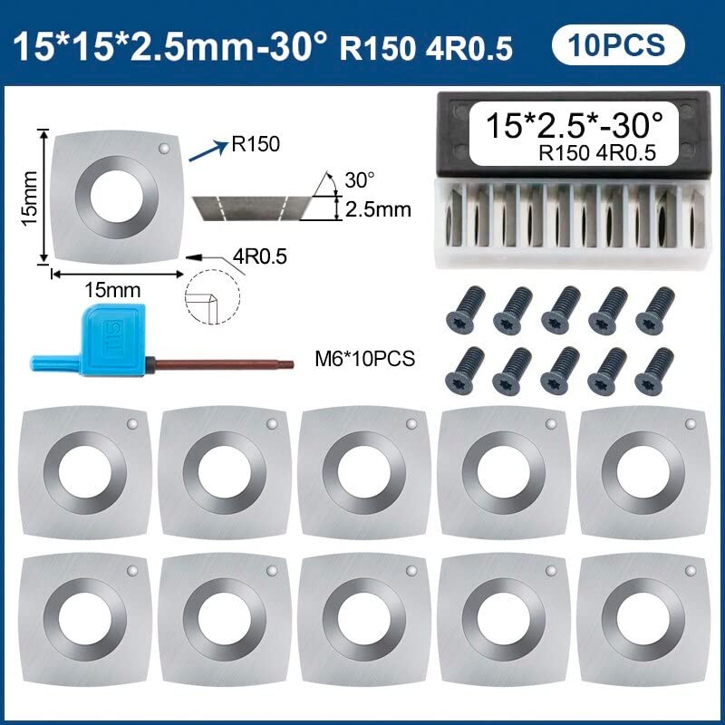 10 cuchillas de carburo para torneado de madera 15x15x2.5 mm miniatura 3
