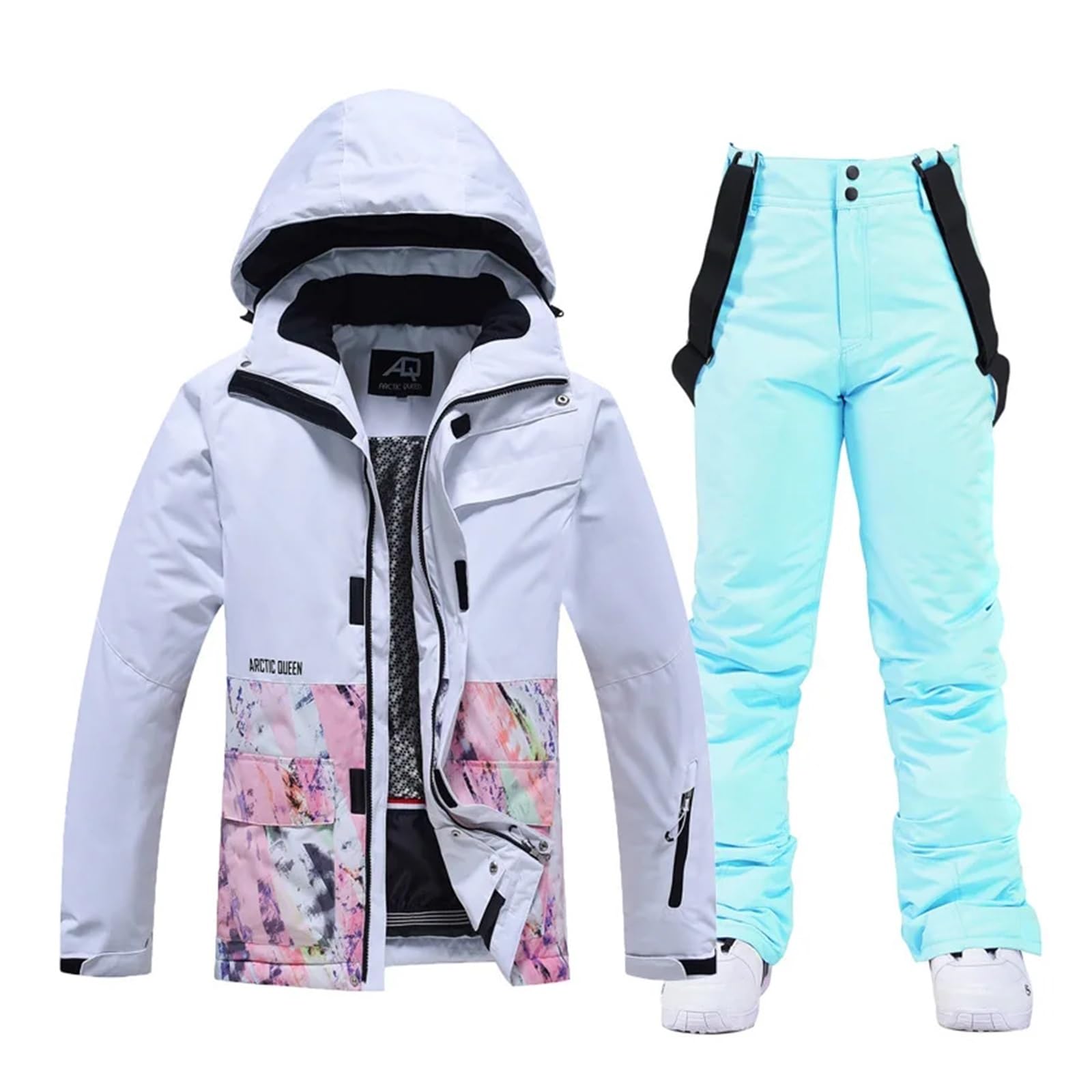 WAOCEOسترة التزلج الجبلية المقاومة للماء Fashion Men Women Ski Suit Windproof Waterproof Snowboarding Jackets Pants Female Snow Costumes سترة مقاومة للرياح في الهواء الطلق