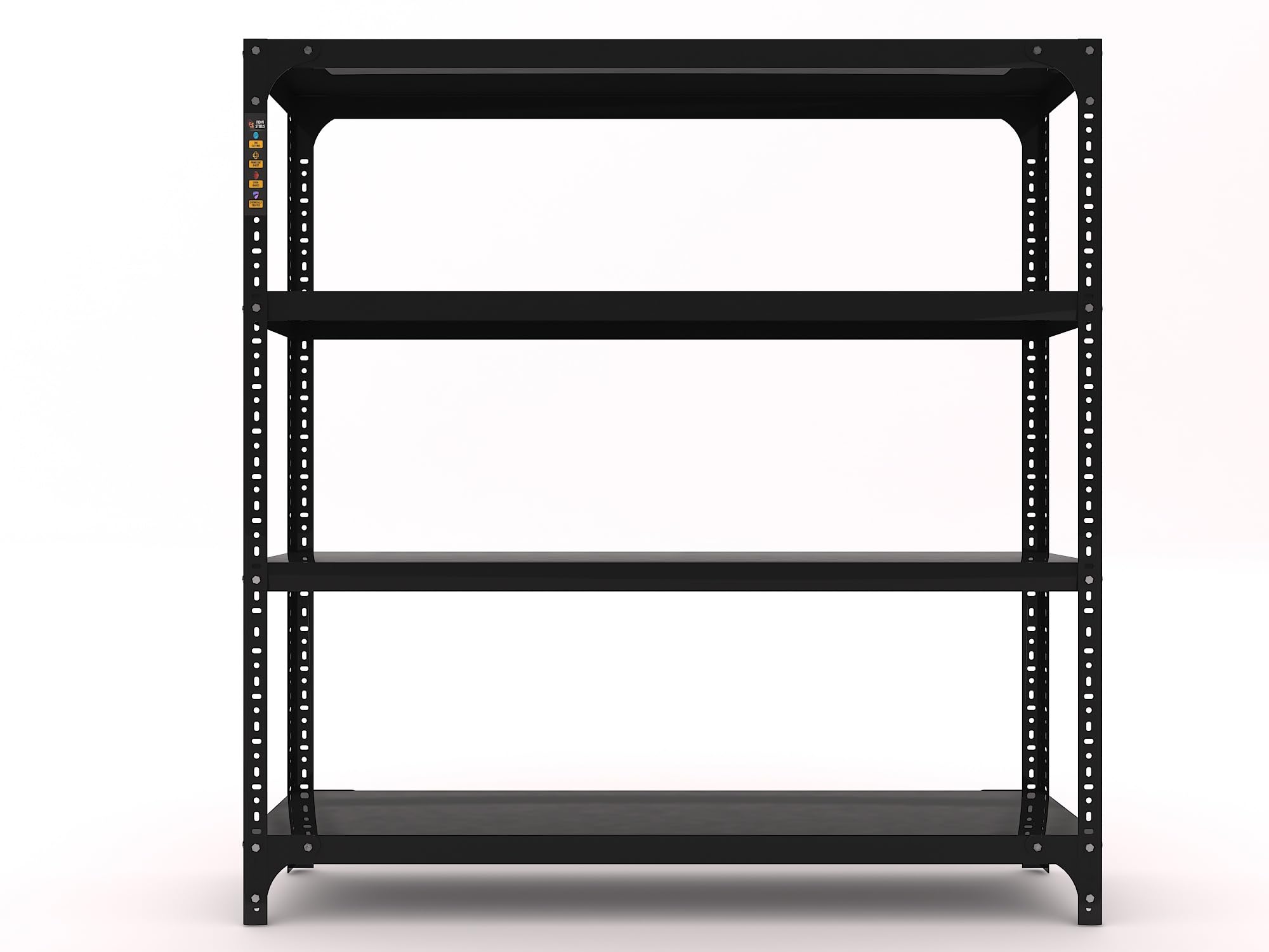 Heavy Duty Iron Rack Shelves Storage Unit | 4 Layer Multi-Purpose Shop & Home Storage Rack | Powder Coated Metal Shelf Stand (41 x 9 x 36 Inch, Black)-picture-18