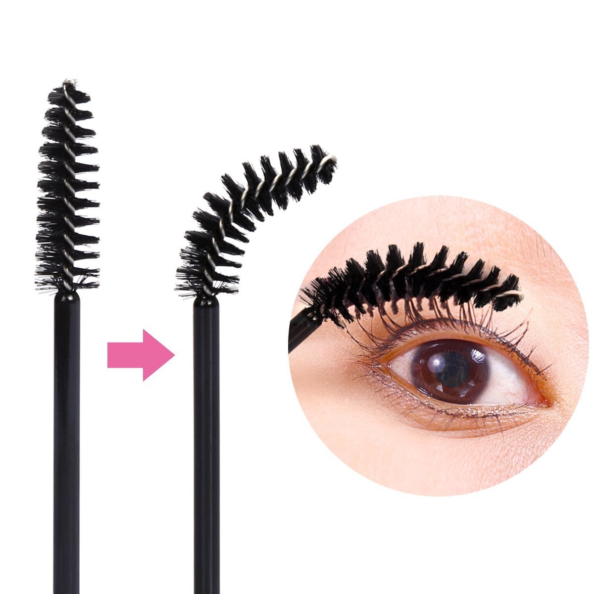 300 Multi-Color monouso ciglia per applicare il mascara, spazzola del sopracciglio, occhi, strumento volto trucco, monouso ciglia Make Up Mascara Spazzole applicatore bacchetta pennello