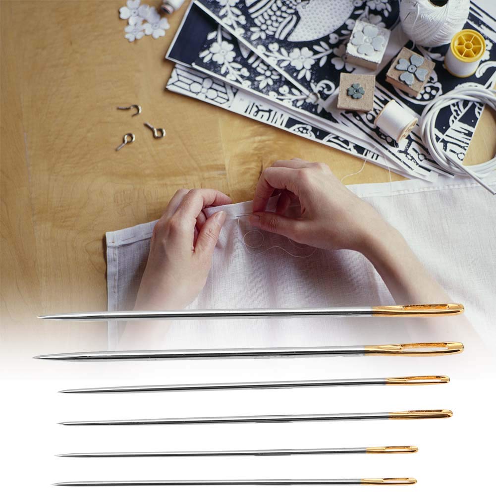 Respicefinem Easily 11×5×1 6Pcs 5.7 6.2 6.9Cm Hand Sewing Needle Set Household Repair Clothes Hand Knit Needle Kit
