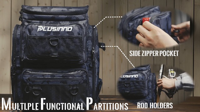 Amazon.com : PLUSINNO Fishing Tackle Backpack with Rod Holders