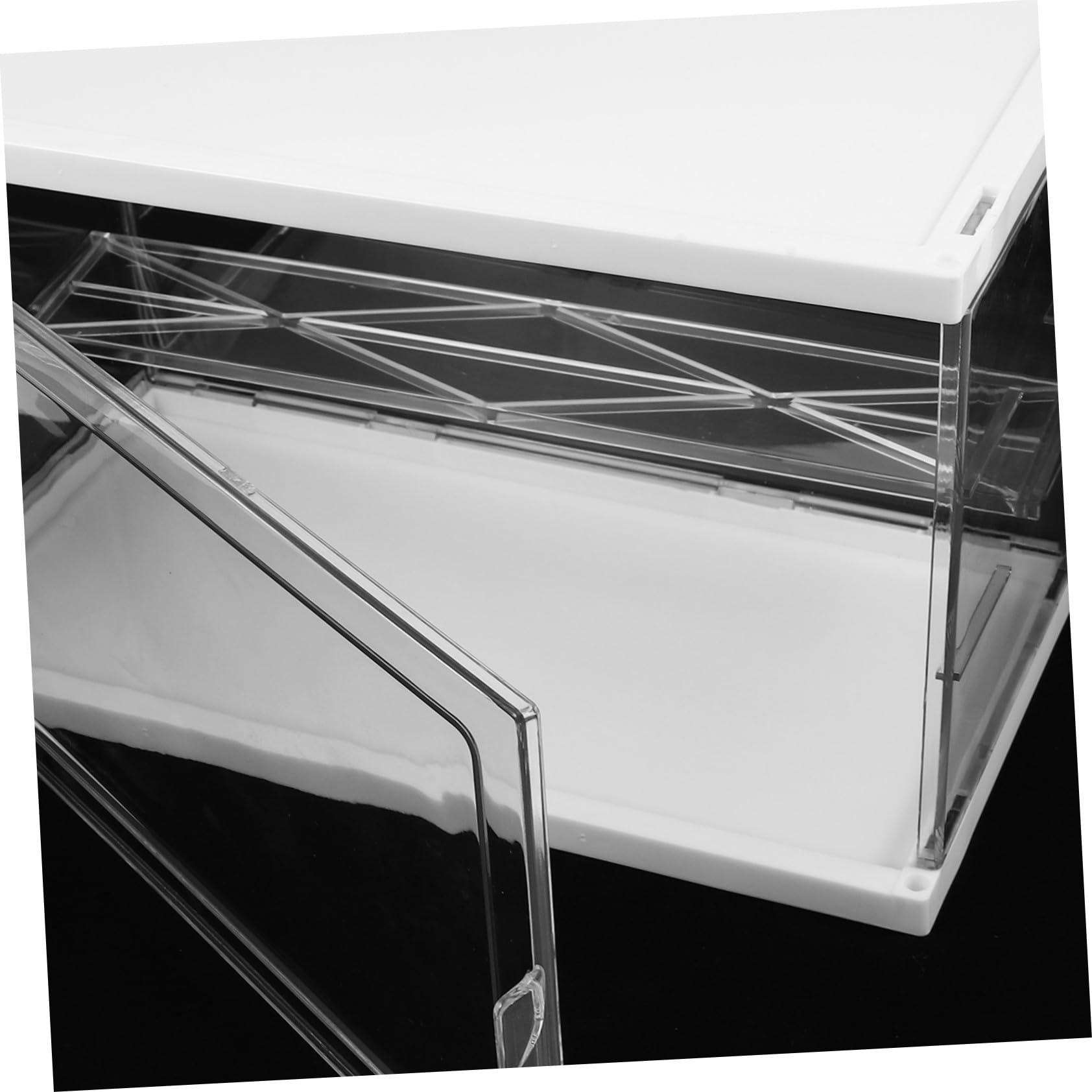 Vitrina de Acrílico para Figuras 2 Capas Ajustables, Caja de Color Claro