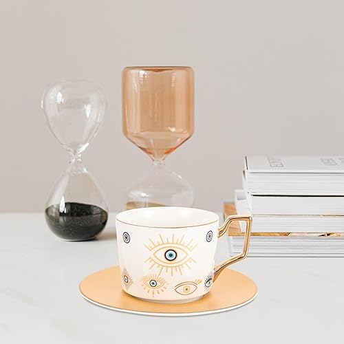 Miniatura 6 de BESTonZON Juego de taza de ojo del diablo, tazas de té turco, taza de café de cerámica, taza de té de porcelana, tazas de café de ojo malvado, taza