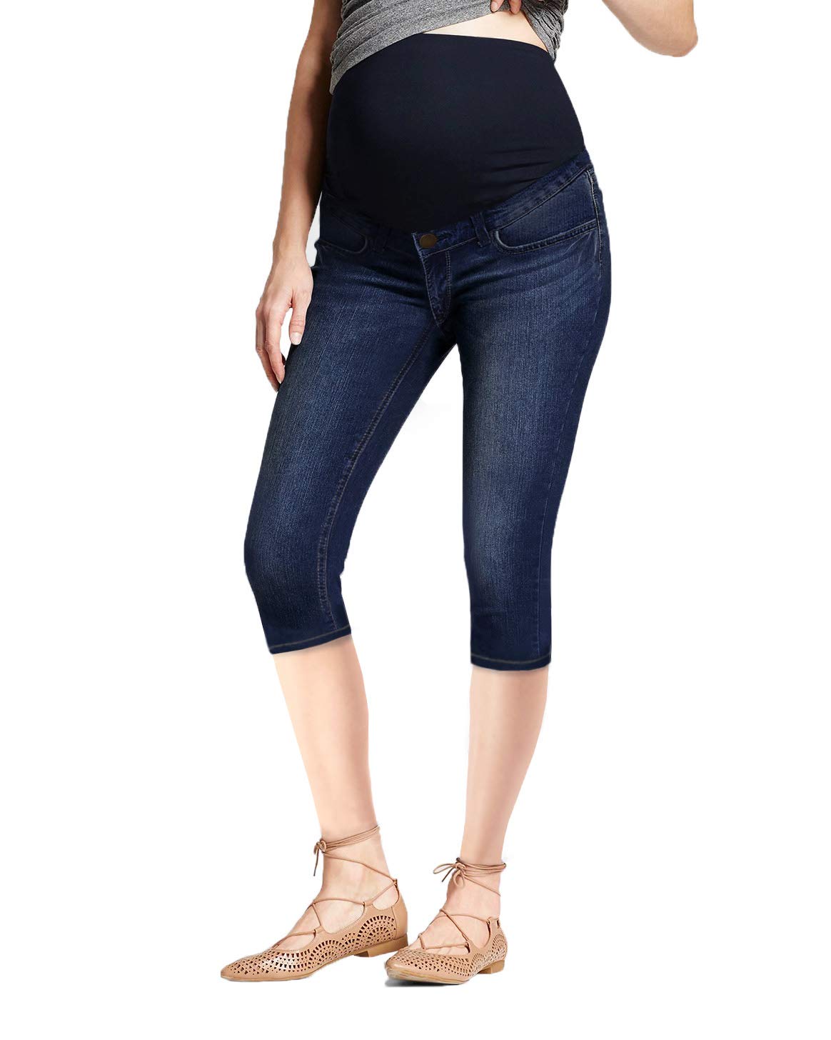 Super Comfy Stretch Women's Skinny Maternity Capri