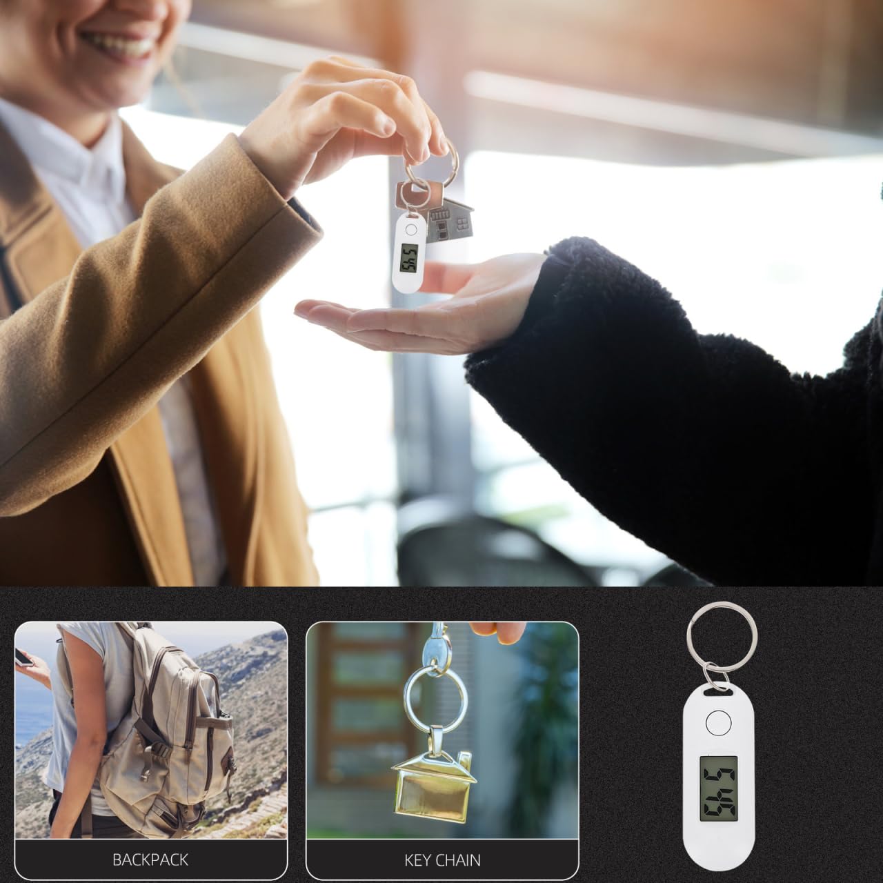 iplusmile Reloj de bolsillo electrónico multifuncional con llavero, reloj digital con clip para niños y estudiantes