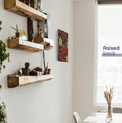 Miniatura 5 de 3dRose, Poinsettia Retro Estilo Abstracto Arte Complementario Colores 4, 10x10 Reloj de pared