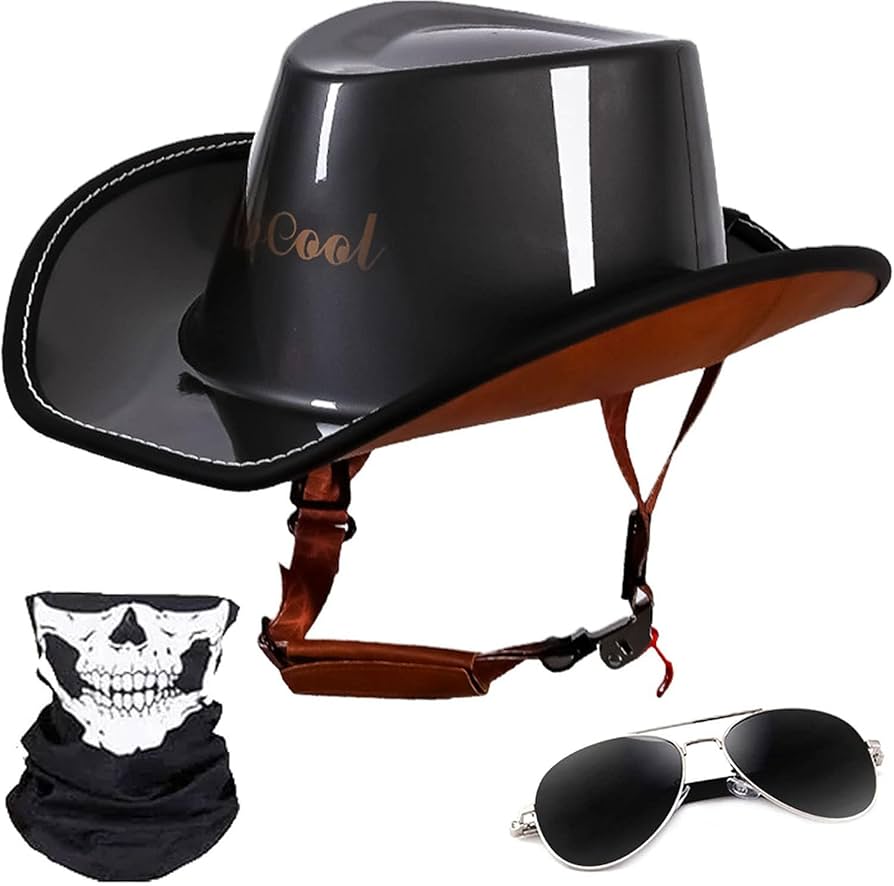 Amazon.com: DKKDETOHO Cowboy Hat Helmet DOT Approved Open