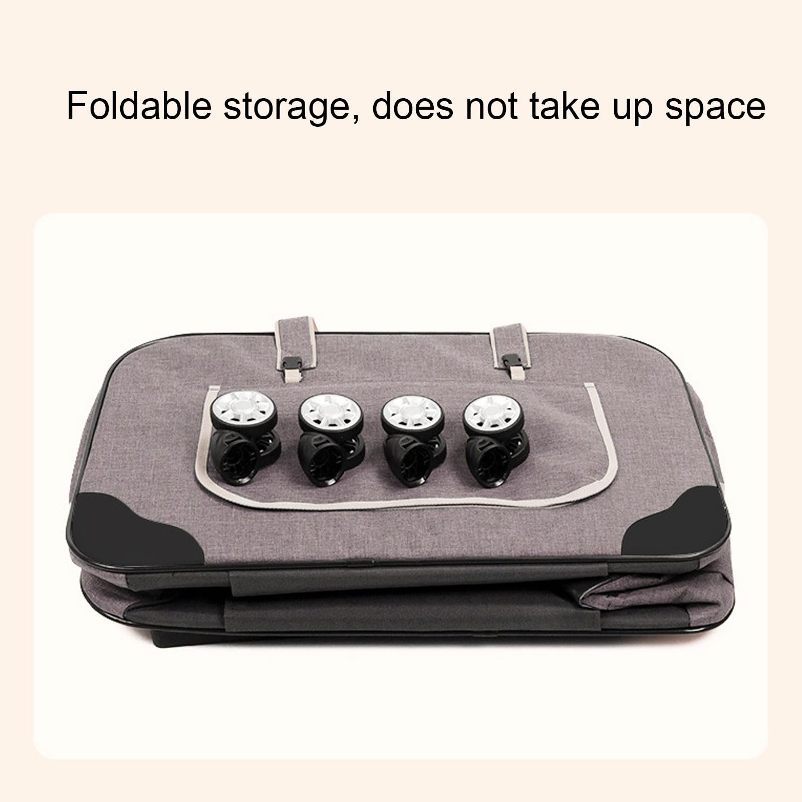 Transportín con Ruedas, Transportín Plegable para Perros Y Gatos con Ruedas Desmontables Y Asa Telescópica Transpirable Malla Oxford Tela Pet Travel Carrier para Menos De 17.5kg