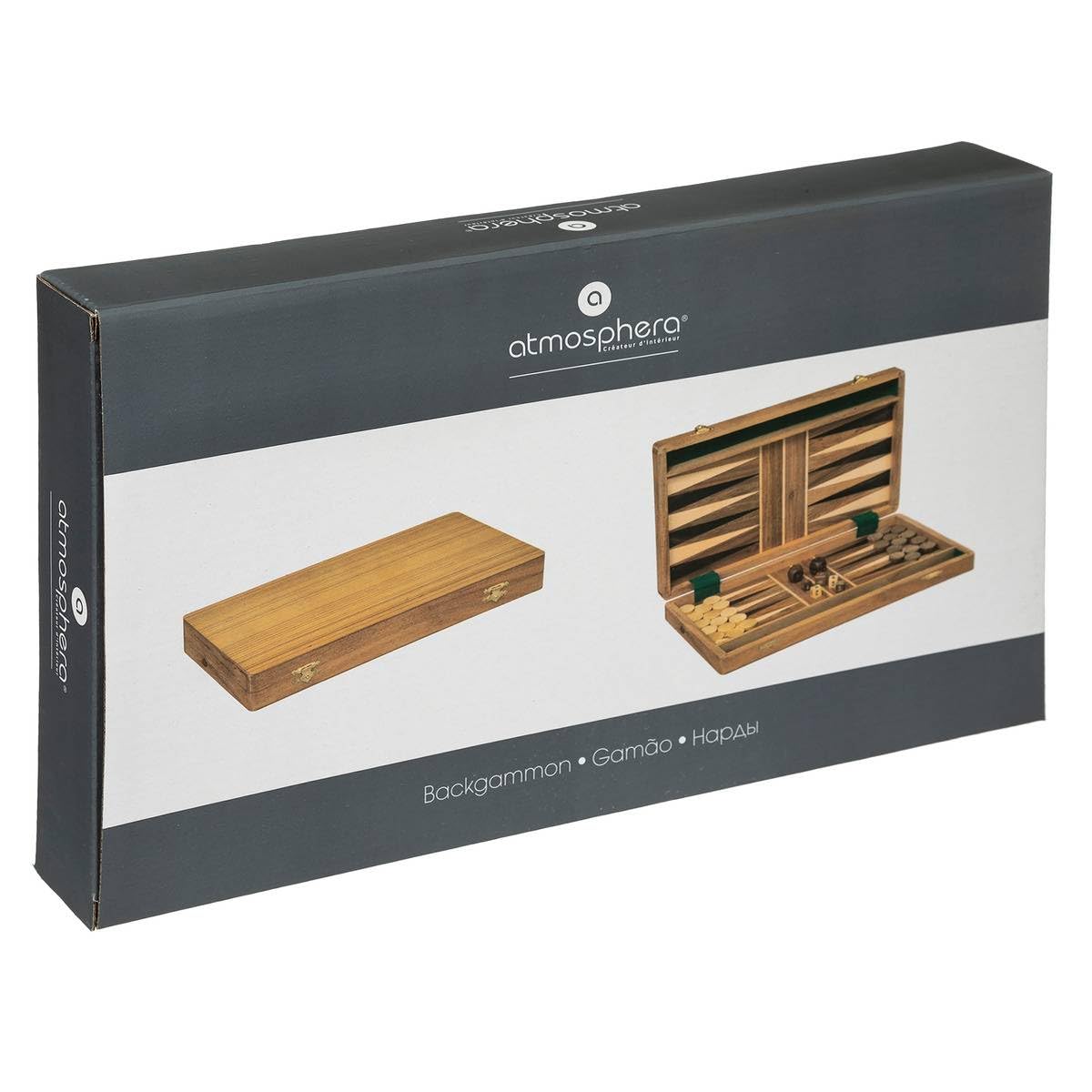 Atmosphera - Jeu Backgammon - Bois 36x40-5 cm