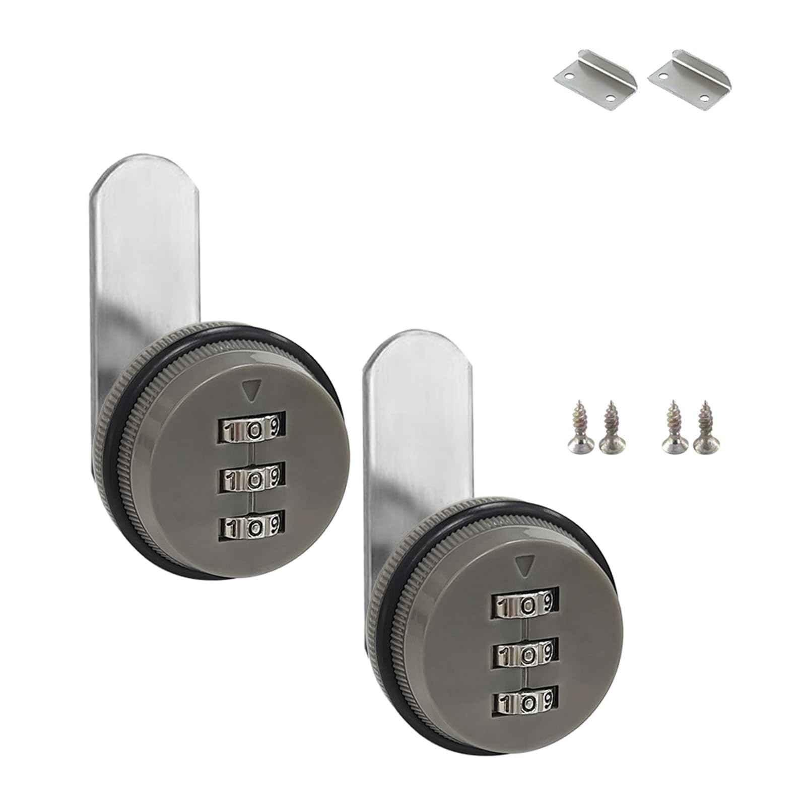2pcs Practical 3 Digit Code Cams in Silver for Mailbox and Drawer Secure Without Zines Alloy Construction Zines Alloy