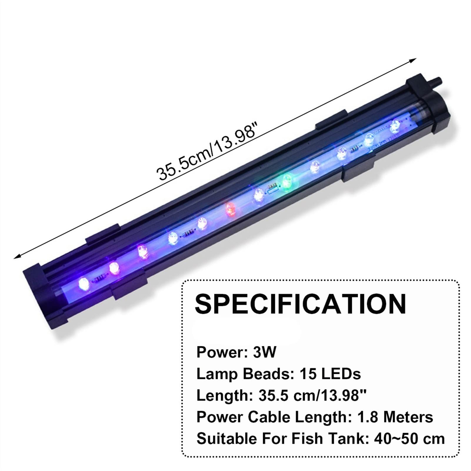 Luz para Piscina 15-6 0cm Aquarium Light Flash lento DIRIGIÓ Lámpara sumergible de la luz del tanque de peces Multicolor Resalta impermeable impermeable iluminación submarina Luces Sumergibles ( Color
