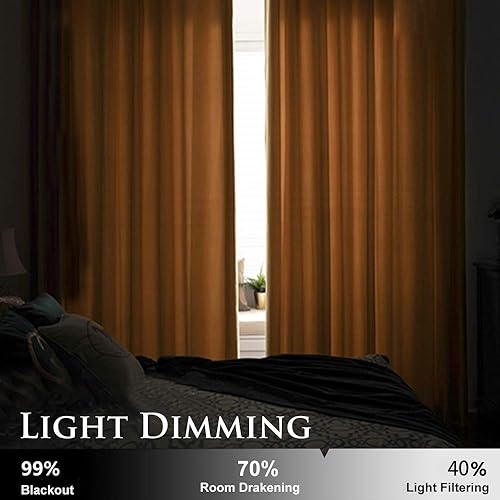Miniatura 5 de StangH Cortinas de terciopelo amarillo de 96 pulgadas Cortinas de privacidad de terciopelo para habitación de niños, cortinas de bloqueo de luz con