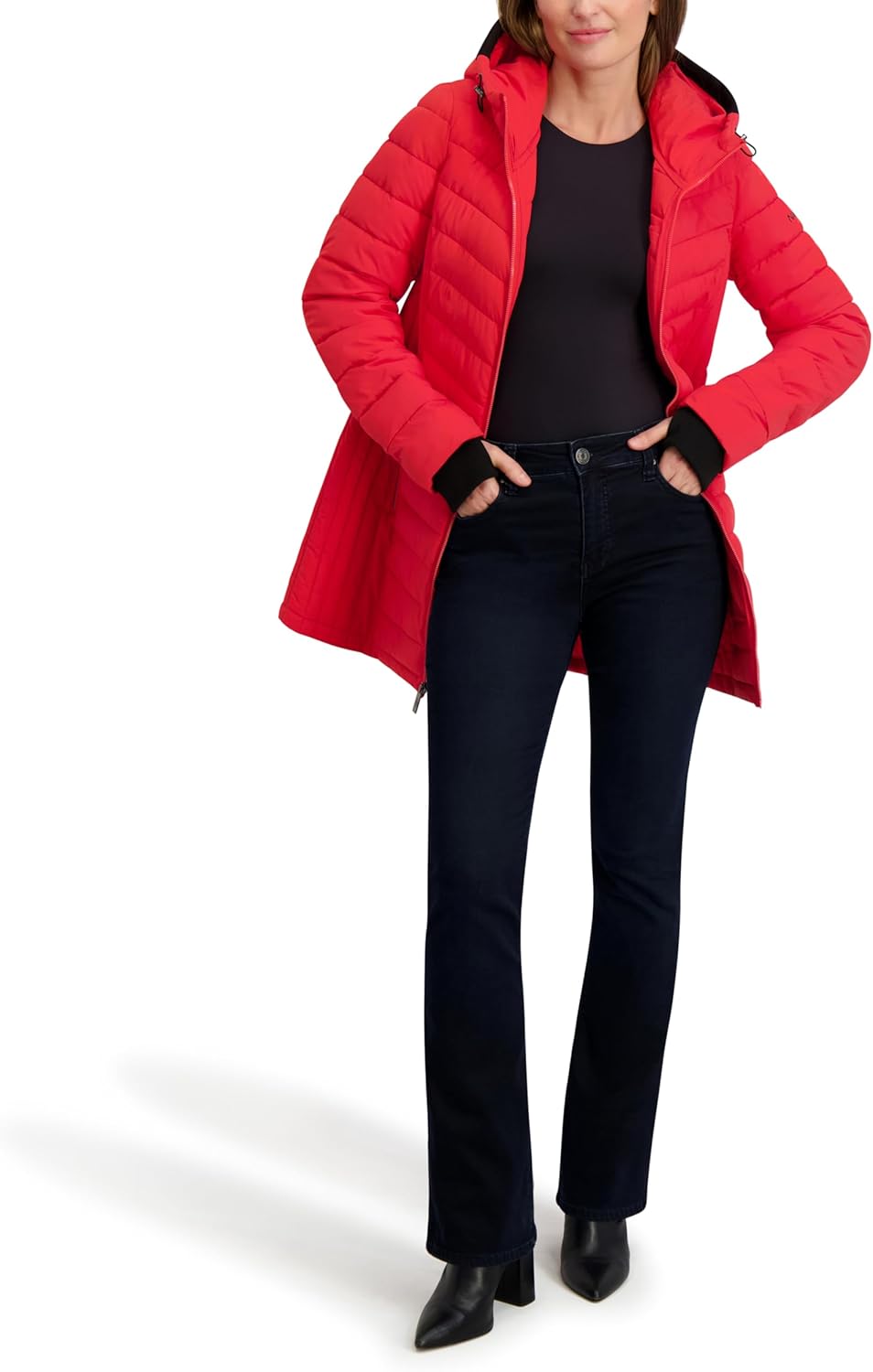 Nautica Women's Mid Length Packable Down Coat - Image 5