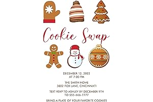 Personalized Holiday Christmas Party Invitation Cookie Swap