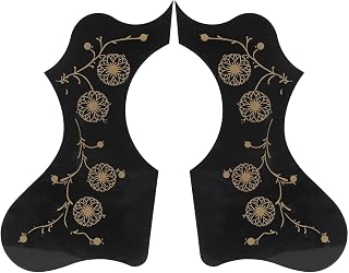 2Pcs Self Adhesive Guitar Guard, Acoustic Guitar Pickguard Pick Guards Scratch Plate Anti-Scratch Guard Plate Guard Replacement(Black)
