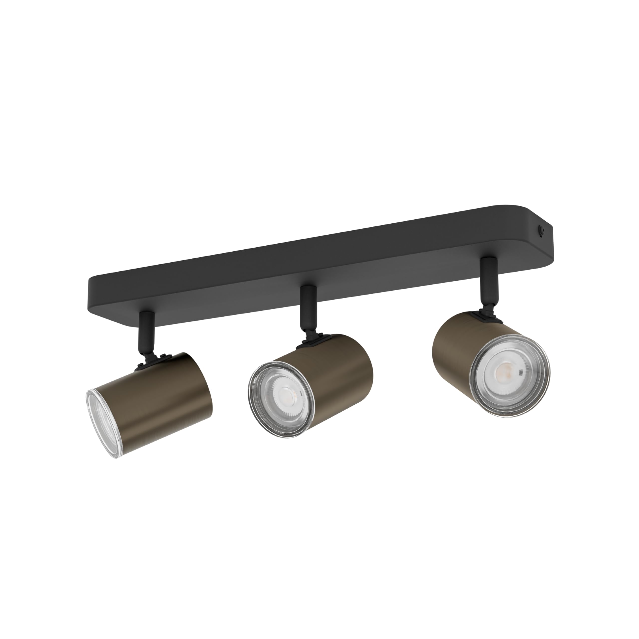 Eglo Ceiling lamp Consuma 1, 3-Flame Spotlight bar, Bathroom Light, Metal Light in Black and Bronze, GU10 Socket Spotlight, IP44