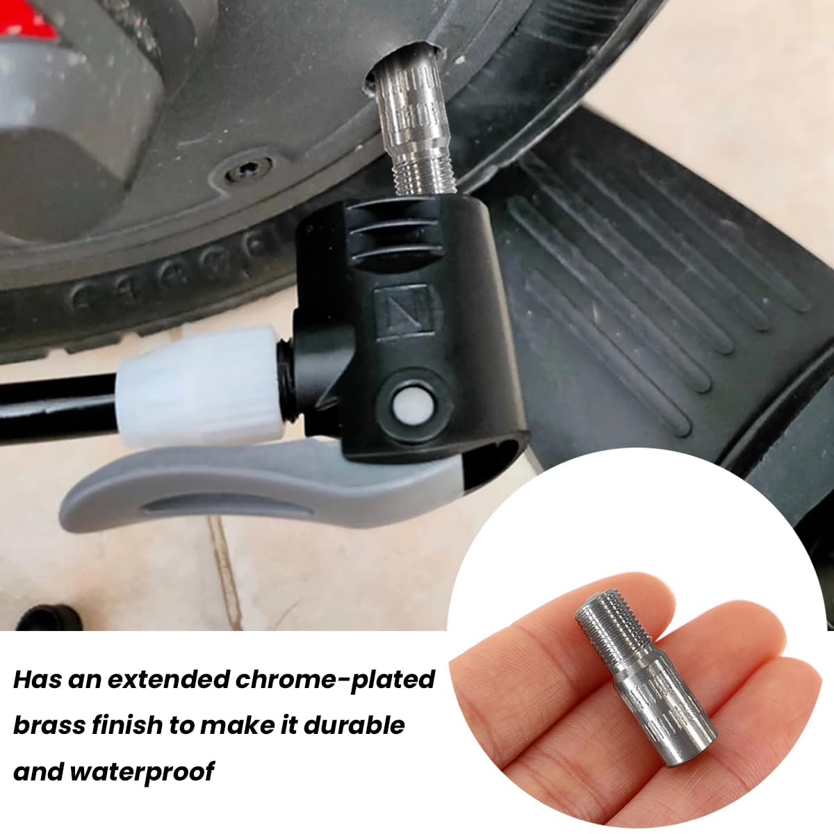 JNNJ 4 Pezzi Estensione Universale della Valvola del Pneumatico, Stelo Estensione Valvola Pneumatico Adattatore in Ottone Moto, Estensione Asta Valvola Adattatore, per Biciclette, Moto(Dritto)