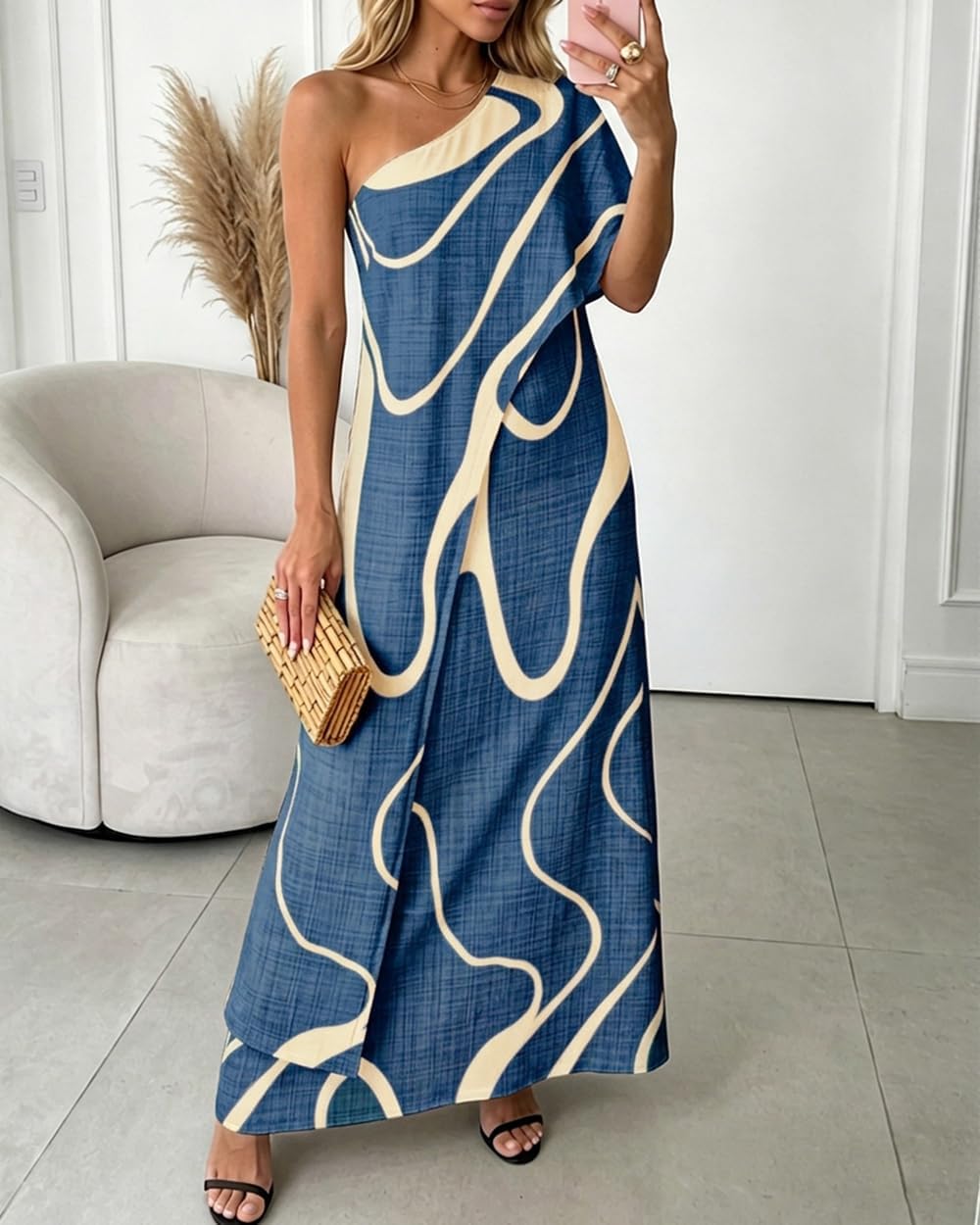 CHICME Maxi Dresses for Women Abstract Print Summer Dress image 4