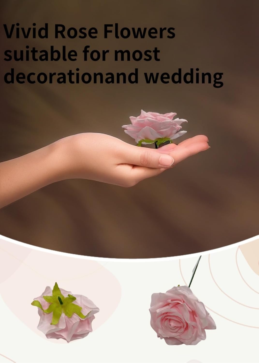 Fake Flower Heads for Craft,3.8" Pink Rose Heads Artificial Flowers,36 Pcs Silk Rose Wedding Decoration Party Home Decor,DIY Crafts (Light Pink, 3.8) - Image 6