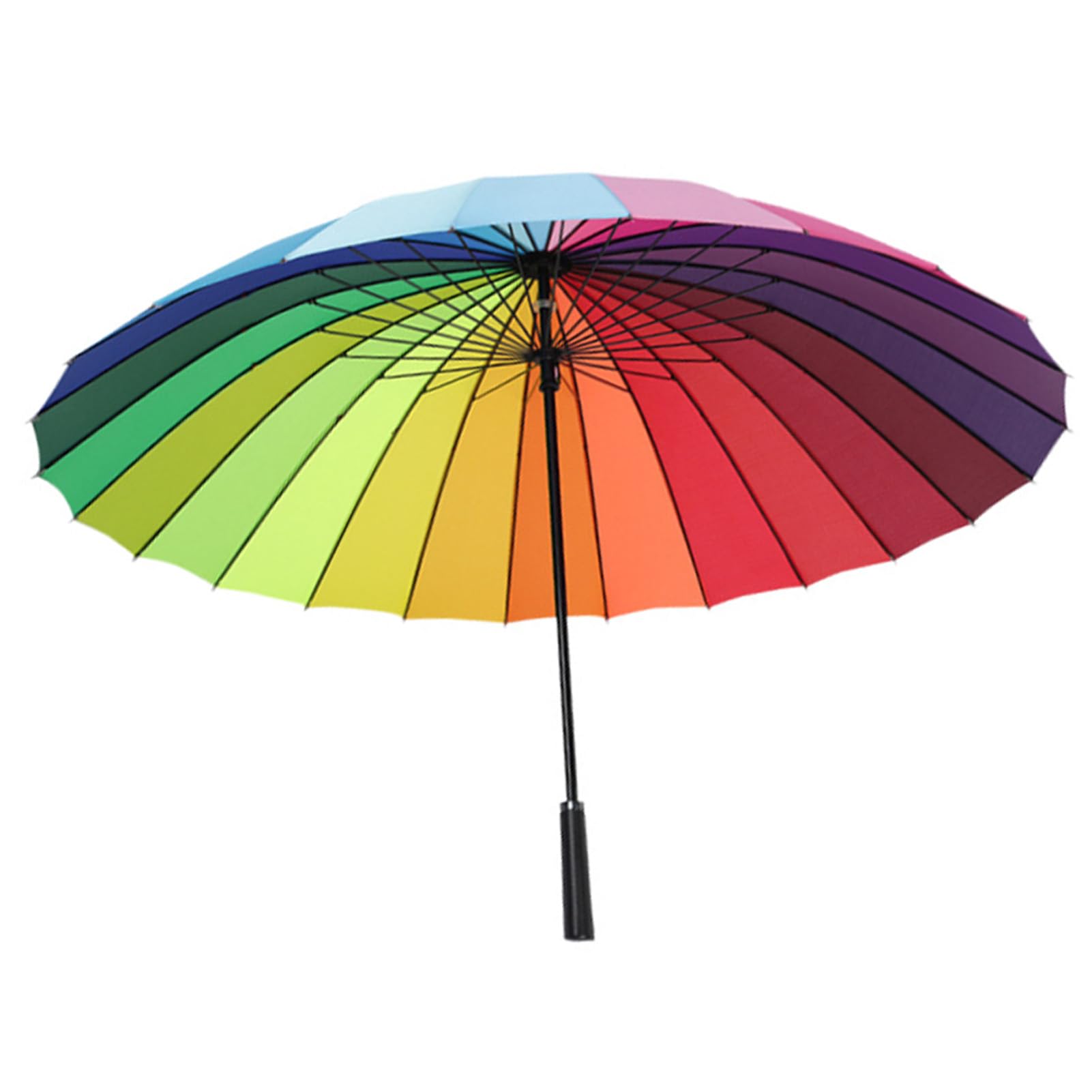Yinhing Uombrello a Manico Lungo, Ombrello Dritto Rinforzato a a 24 Costole per Uomini Adulti, Ombrelli da Golf Grandi Resistenti Al (arcobaleno)