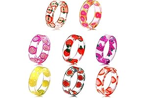 Fruit Rings Jewelry: 11Pcs Resin Fruit Rings Set for Summer Fun