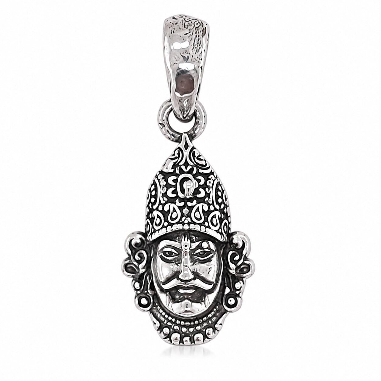 sahiba gems 925 Silver/Pure Chandi Lord Khatu Shyam Baba Khatu Naresh Lokcet Pendant For babies & Kids I With Black Cotton Thread ~ 1.250 Grams-picture-30