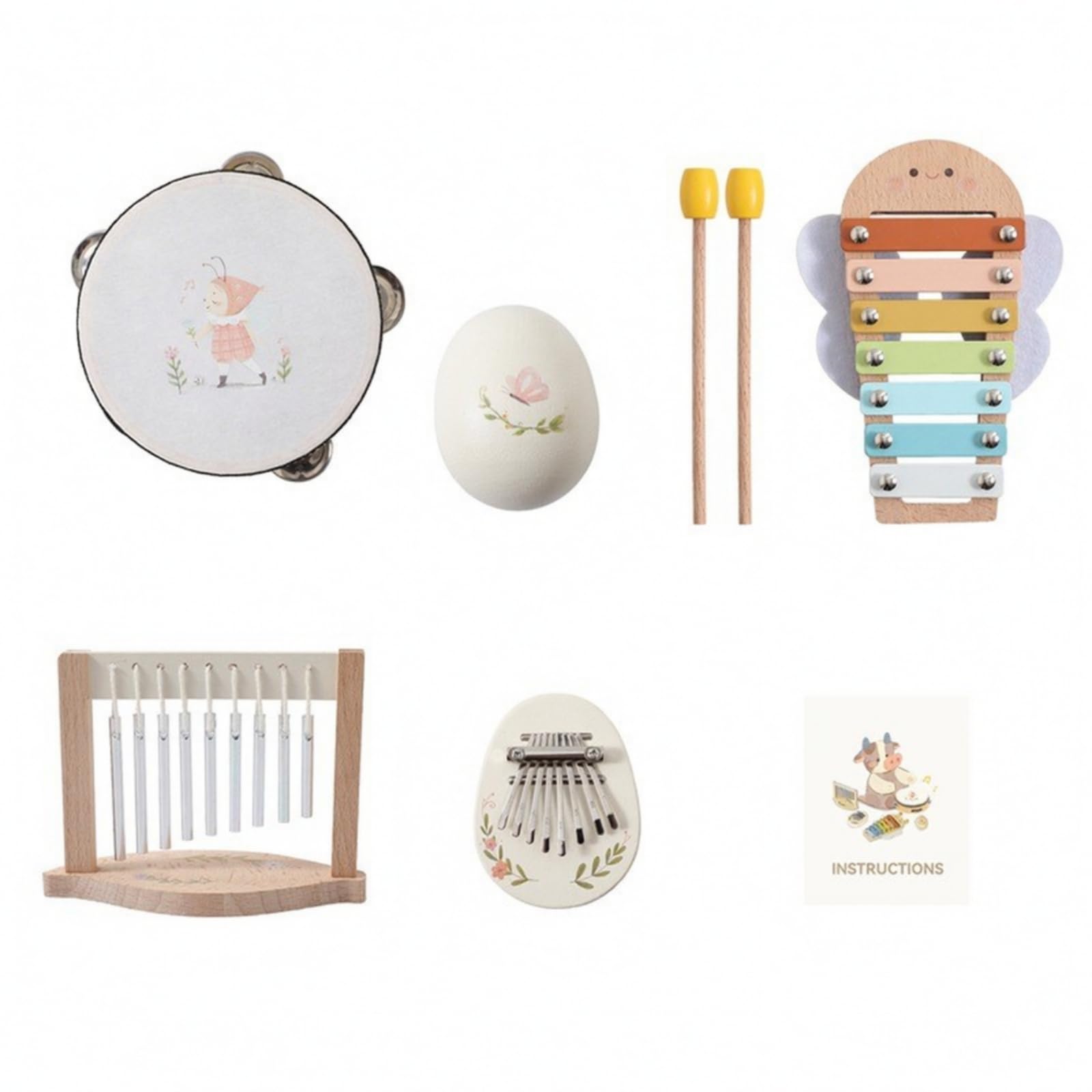 Jeu d’Instruments Musique en Bois | Ensemble Musical, Bords Arrondis, Ensemble Percussion, pr Crèche, Enfants, -s