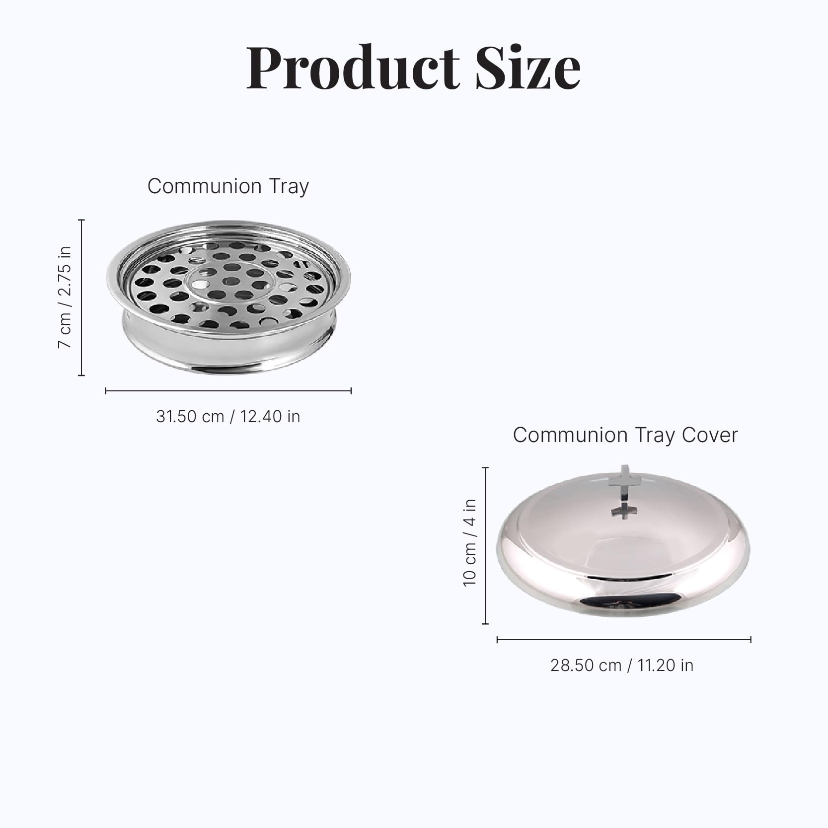 Communion Ware Holy Wine serving tray with a Lid - stainless steel (Mirror/Shiny)