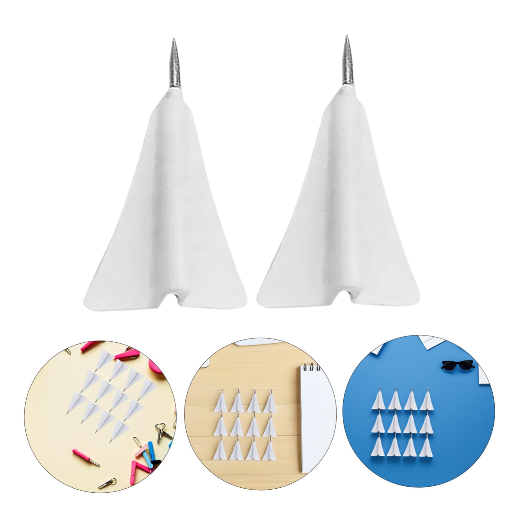 IMIKEYA Punaises Avion 12Pcs Goupille Pratique Blanc ABS Acier, pour Tableau de Messages et Tableau Liège, Accessoires de Carte Portables