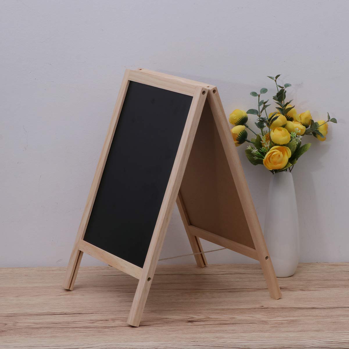 Chevalet Ardoise Double Face en Bois 25x40 Cm pour Garçon et Filles, Support Trépied Pratique, pour Marquage sur Comptoir de Bar Couleur Aléatoire