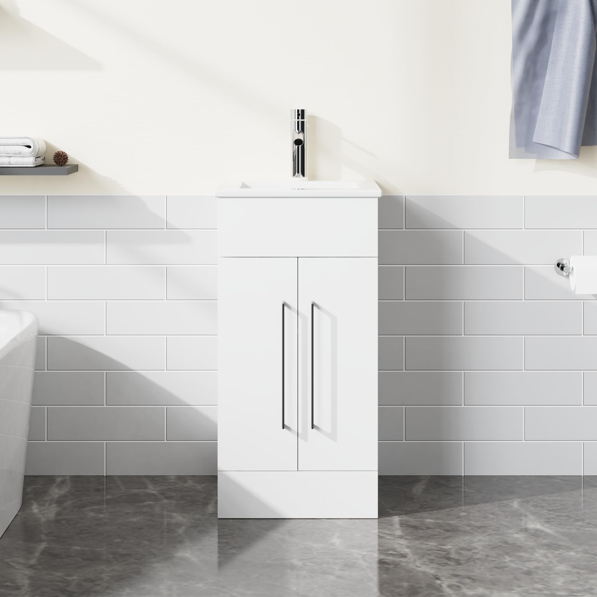 Homecart 16 Inch Small Bathroom Vanity Single Sink