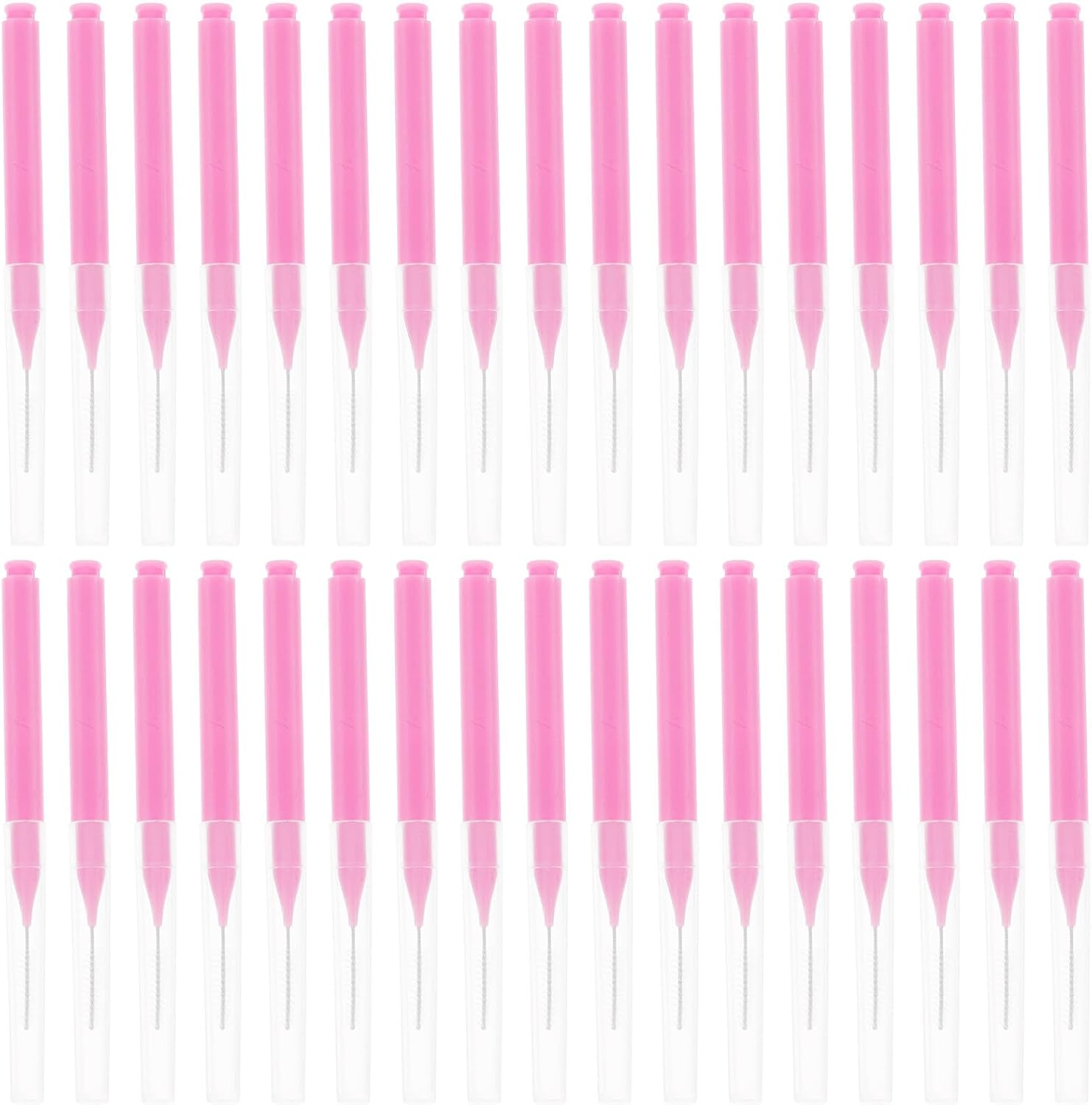 100pcs Pink Interdental Brushes Set Soft Bristled Dental Cleaning Sticks for Plaque and Gum Care Oral Hygiene Between Teeth for Daily Use