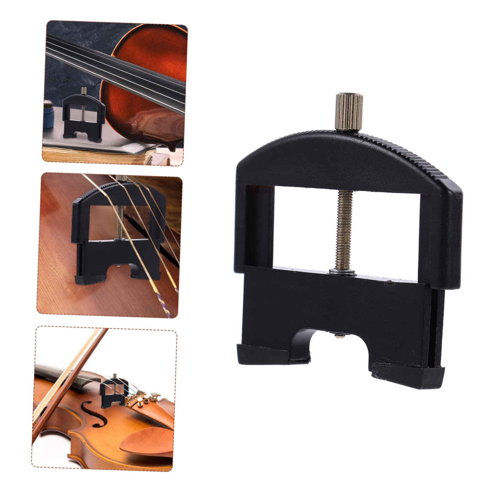 Utensile per Corde di Violino 1/4-4/4 Altezza Regolabile | Nero, Plastico Placcatura in Ferro, per Ponte e Sostituzione Corde, Posizione Segnata Precisione
