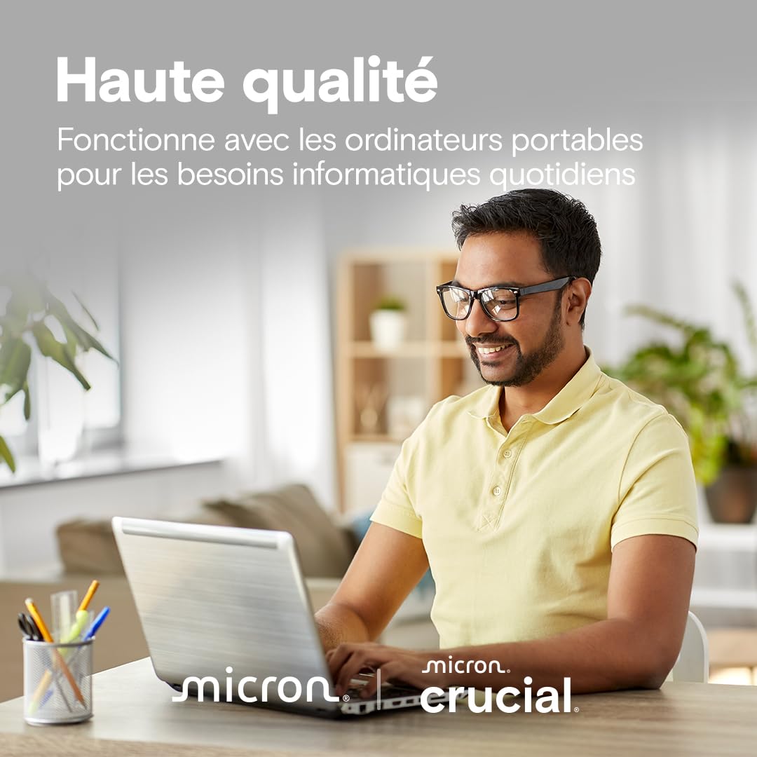Crucial E100 1To PCIe Gen4 NVMe M.2 SSD Interne, Jusqu’à 5000 Mo/s, Compatible avec Ordinateur Portable et de Bureau - CT1000E100SSD8