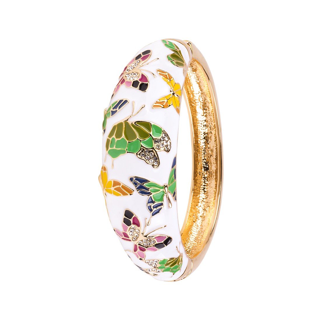 Olsen Twins Colorful Enamel Gold Butterfly Pendant Necklace Earrings Bangle Bracelet Jewelry Sets