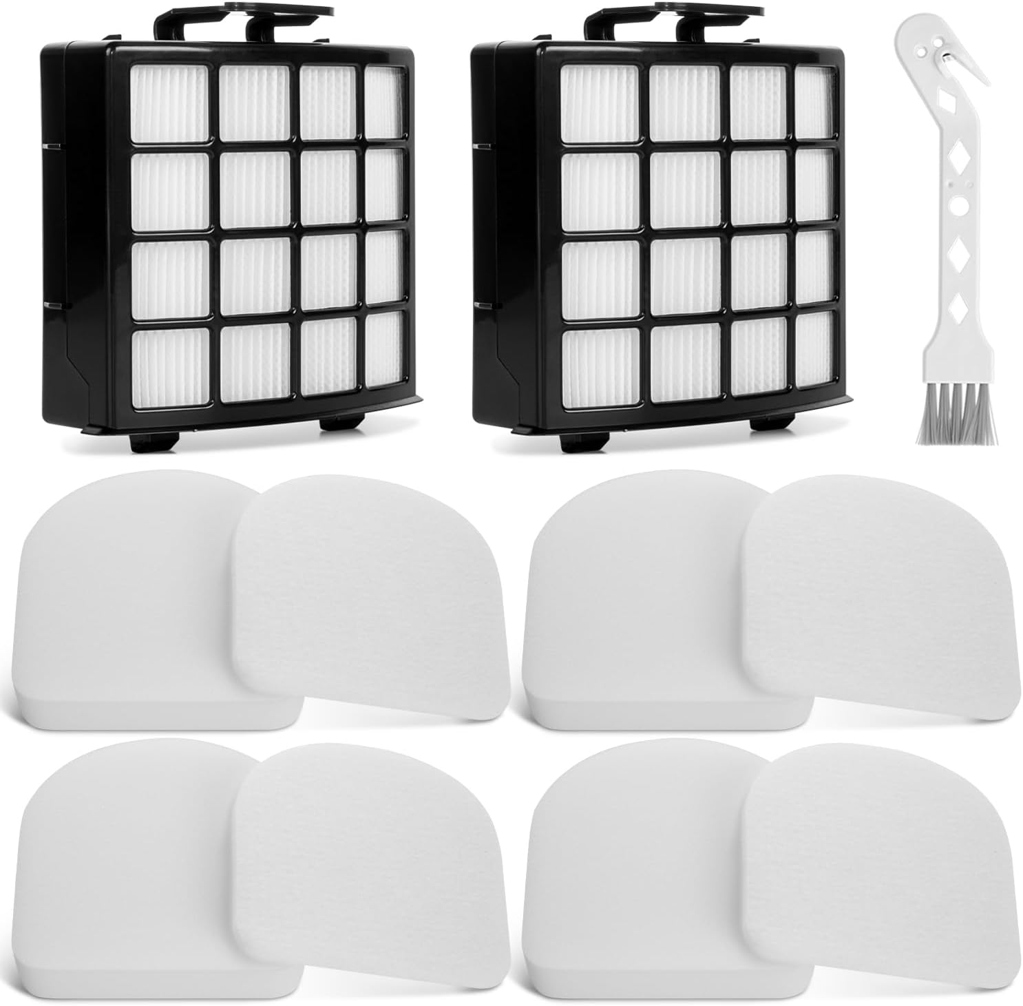 AZ3901 Filter Replacement for Shark PowerDetect Corded Upright Vacuum AZ3901, UV3900, UV3900CCO, Compare to Part #XHFAZ3901 & XFFKAZ3901, 2 HEPA Filters and 4 Foam & Felt Filter
