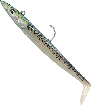 Savage Gear Sandeel V2 Sinking Lure 14cm 33g 4/0 Mackerel | Realistic Saltwater Fishing Lure | Lively Kicking Action | Darting Jig Head | Forged Hook | Glass Rattle | Pro-Peg Holder | Code 1649151