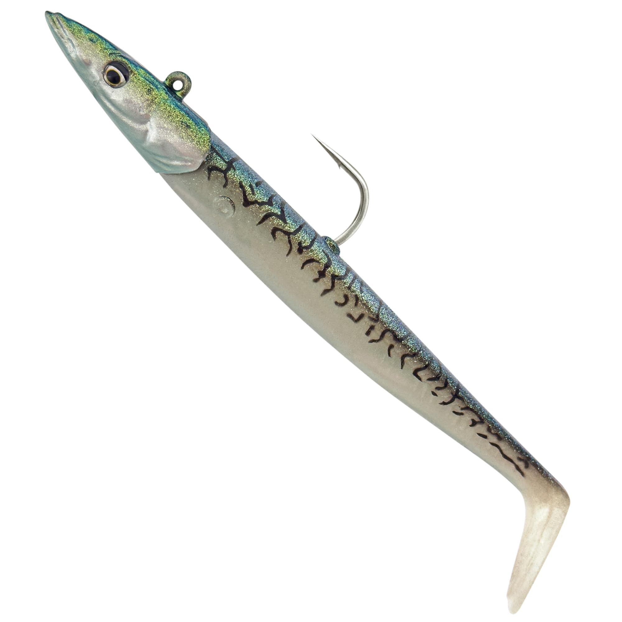 Savage Gear Sandeel V2 Sinking Lure 14cm 33g 4/0 Mackerel | Realistic Saltwater Fishing Lure | Lively Kicking Action | Darting Jig Head | Forged Hook | Glass Rattle | Pro-Peg Holder | Code 1649151