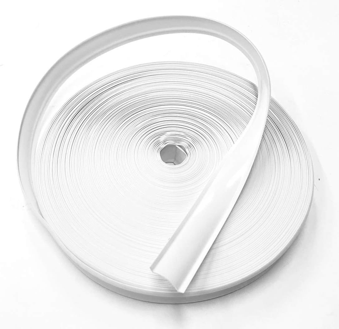 White Vinyl 7/8" Insert Molding Trim Screw Cover RV Camper Travel Trailer (50 ft, White)
